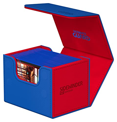 Ultimate Guard Sidewinder Synergy 100+ Deck Box for 100 Double-Sleeved TCG Cards Blue/Red Magnetic Closure & Microfiber Inner Lining