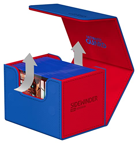 Ultimate Guard Sidewinder Synergy 100+ Deck Box for 100 Double-Sleeved TCG Cards Blue/Red Magnetic Closure & Microfiber Inner Lining