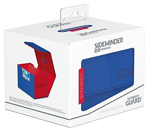Ultimate Guard Sidewinder Synergy 100+ Deck Box for 100 Double-Sleeved TCG Cards Blue/Red Magnetic Closure & Microfiber Inner Lining