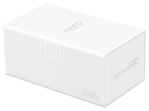 Ultimate Guard Flip 'n' Tray 200+ Deck Case for 200 Double-Sleeved TCG Cards + Dice Tray White Independent Magnetic Closure & Microfiber Lining 200
