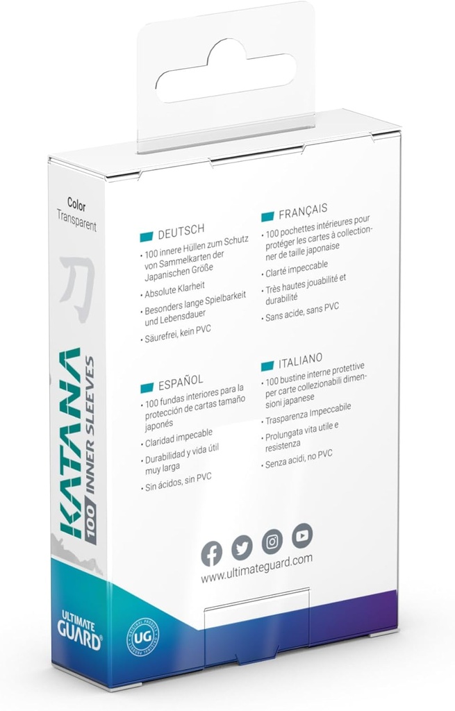 Ultimate Guard Katana Inner Card Sleeves 100 Japanese Size TCG Sleeves 64 X 89mm Clear Tournament Sleeves No PVC & Acid-Free Optimal Double-Slee