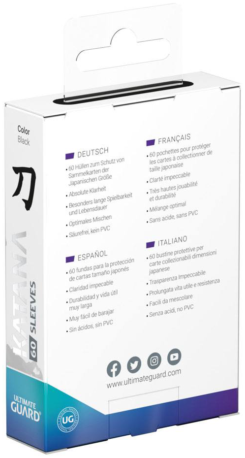 Ultimate Guard UGD011054 Katana Sleeves Black Japanese Black