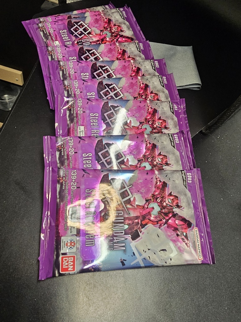 Gundam Card Game GD-03 Steel Requiem Booster Pack ENGLISH TCG SEALED LOT of 9!!
