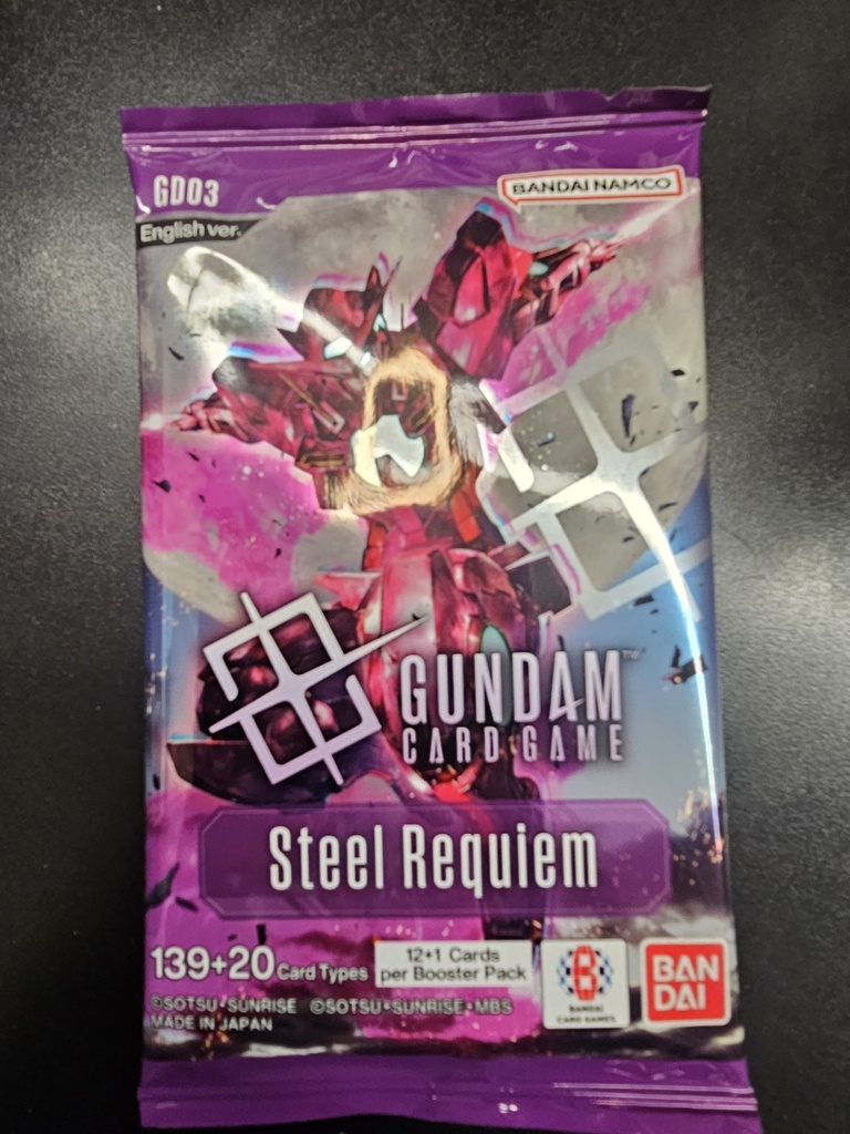 Gundam Card Game GD-03 Steel Requiem Booster Pack ENGLISH TCG SEALED LOT of 9!!