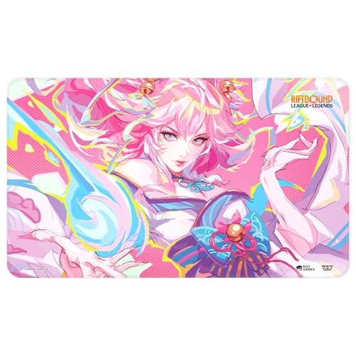Riftbound: League of Legends - Playmat: Ahri -TCG Spiritforged Spirit Blossom, 24x14, Neoprene, Character Art, Tabletop Trading Card Game Accessory