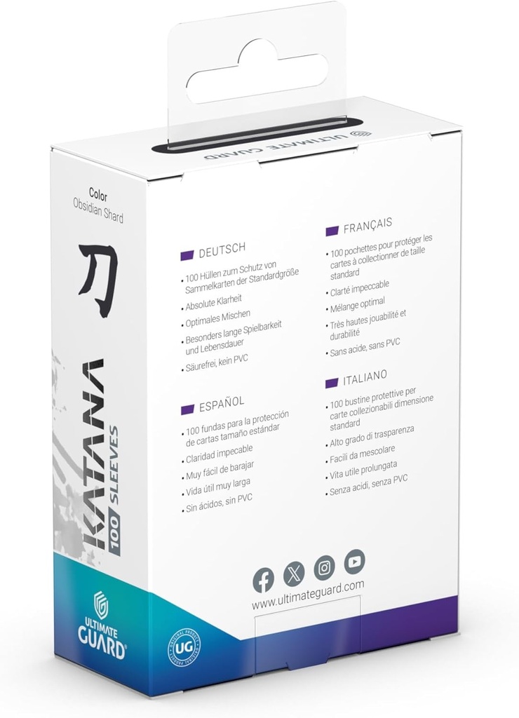Ultimate Guard Katana Kartenhüllen 100 TCG-Hüllen in Standardgre 66 X 91 Mm Obsidian-Shard-Rückseite Turnierhüllen Kein PVC Und Surefrei Hohe