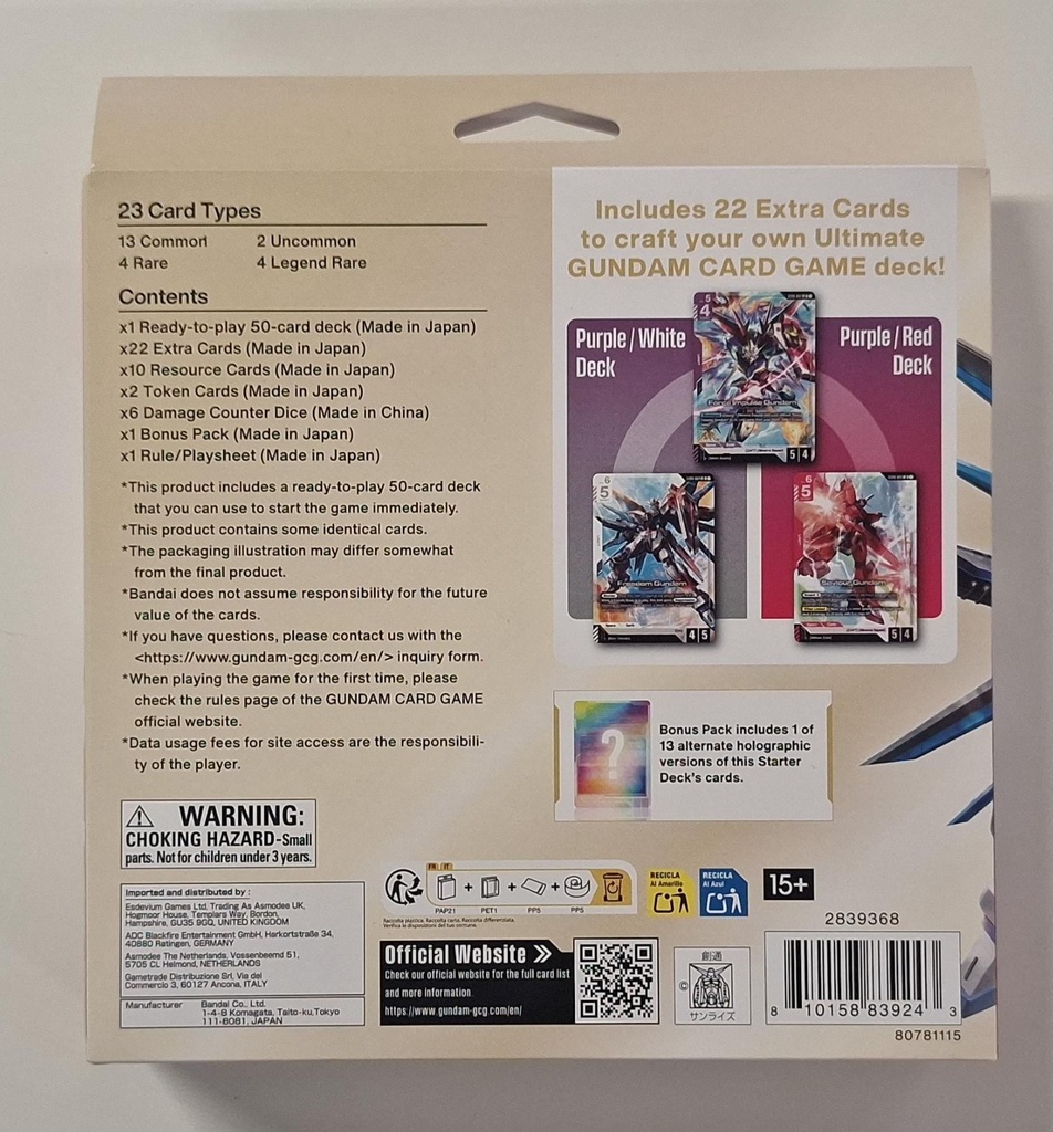 Gundam Card Game - Ultimate Deck Destiny Ignition ST09 - ENG New Sealed