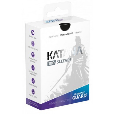Ultimate Guard - UGD010112 - Katana Sleeves - Black (100) - Standard Size, 66 X 91mm