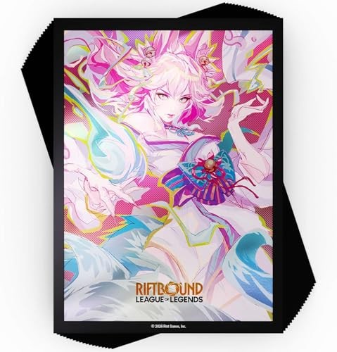 Riftbound: League of Legends - Art Sleeves: Ahri - 100ct Card Protectors TCG Spiritforged Spirit Blossom Character Art Trading Card Game Accessory